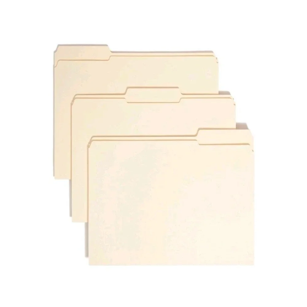 Smead SMD10334 Manila File Folders 1/3 Tab 100/Box